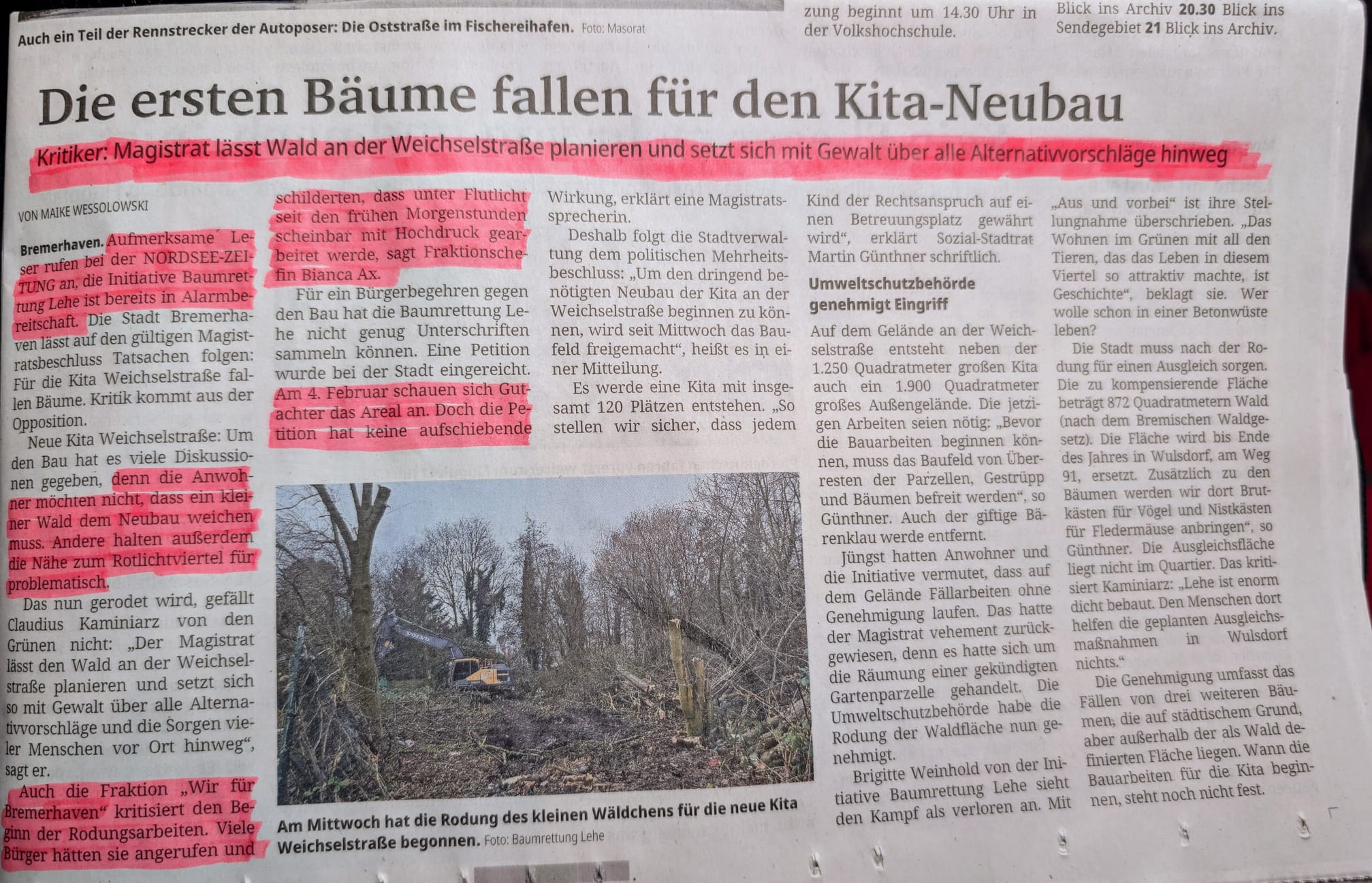 Fakten schaffen statt Antworten liefern – WfB kritisiert Politik!